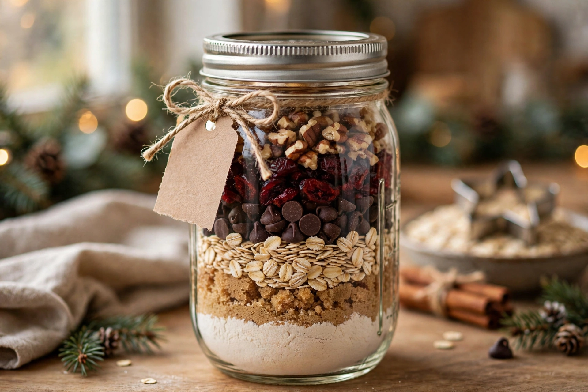Cookie mix in a jar — homemade Christmas gift idea