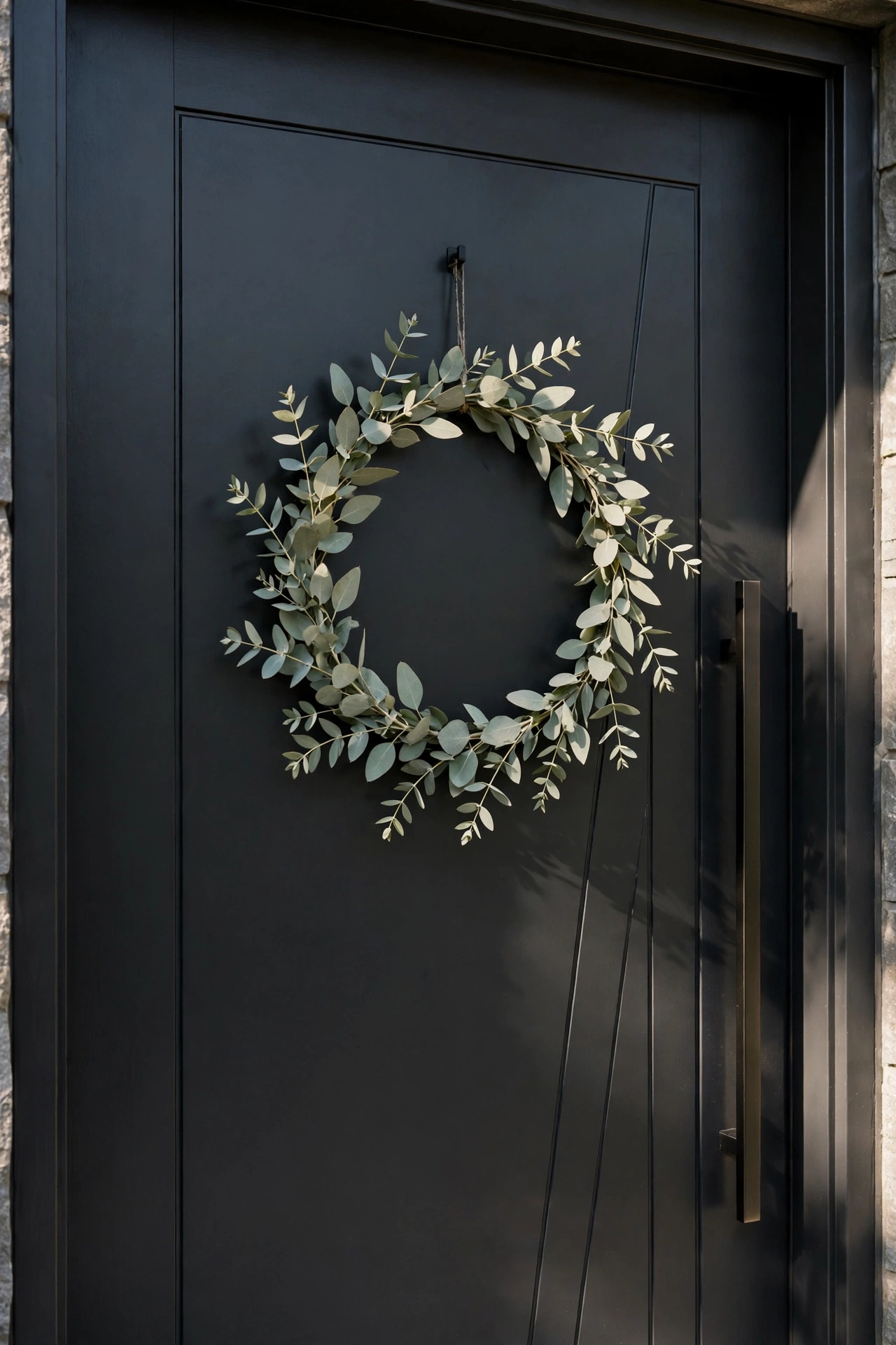 Minimalist eucalyptus wreath — Christmas wreath idea