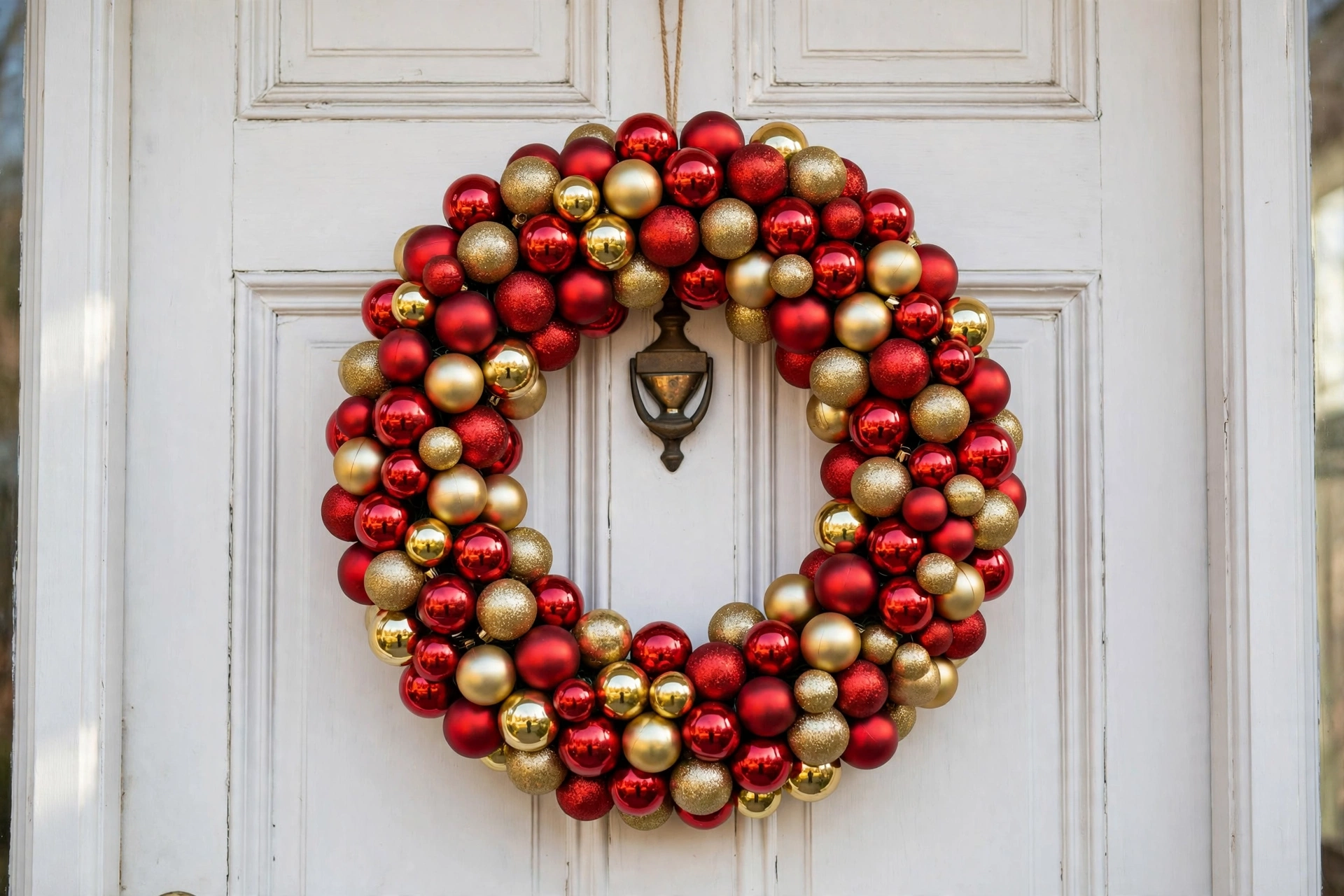Ornament cluster wreath — Christmas wreath idea