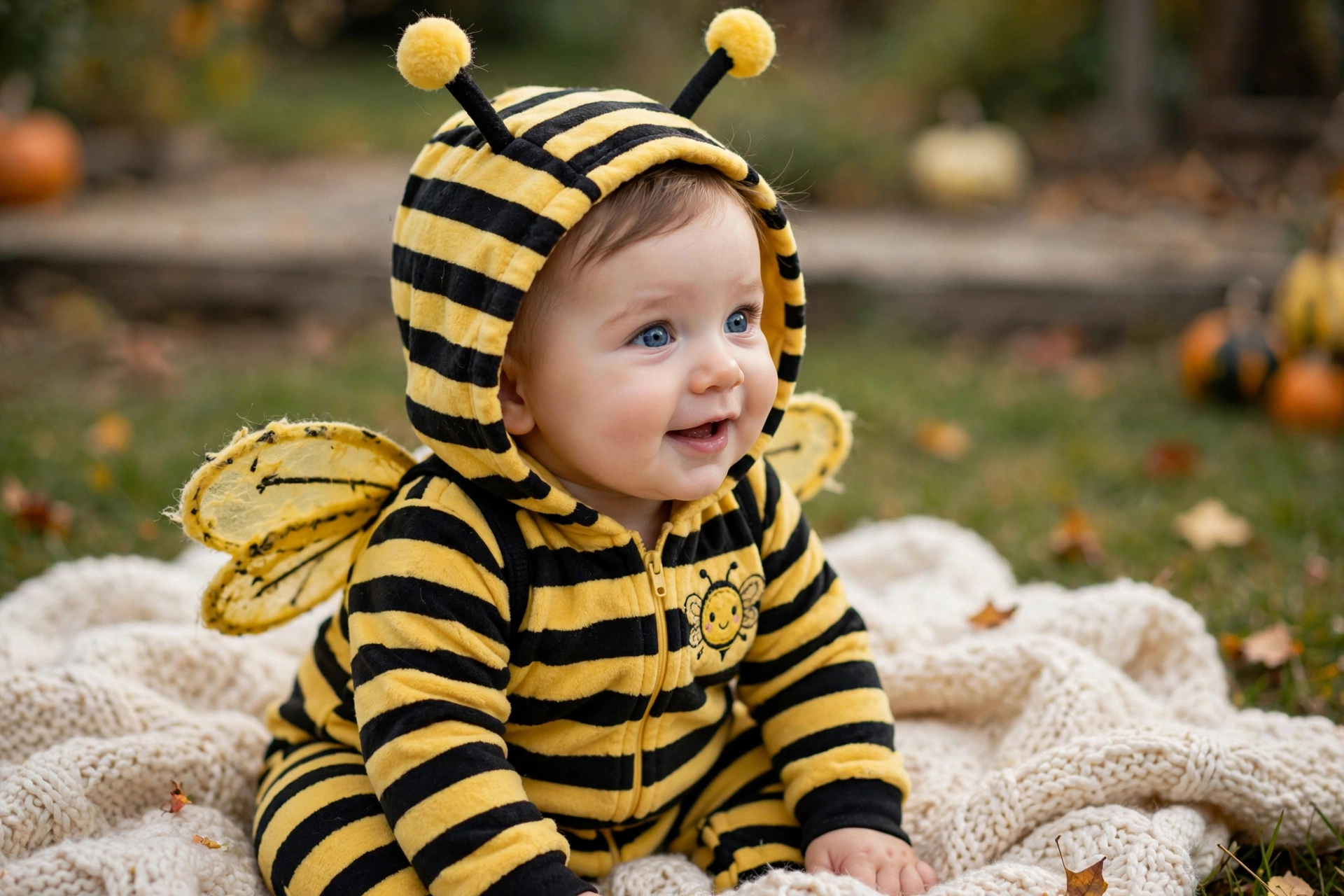 Bumblebee baby costume — baby's first Halloween costume idea