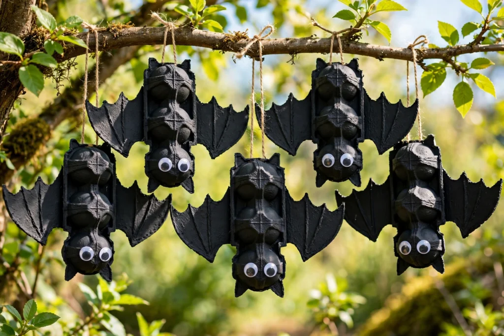 Egg carton bats — Halloween craft for children