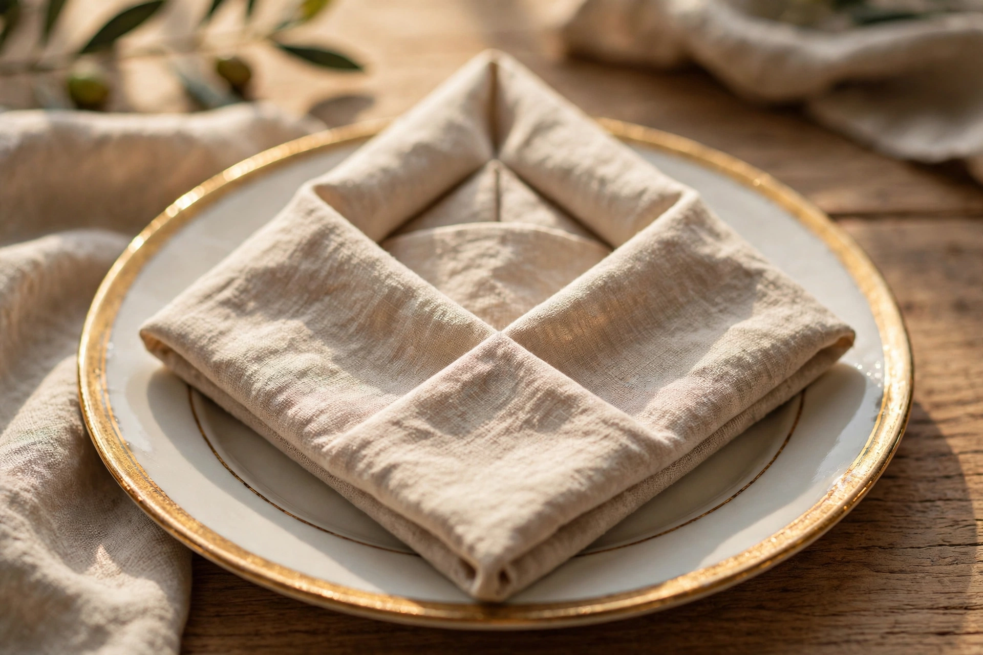 Diamond pocket napkin fold — Christmas napkin folding idea