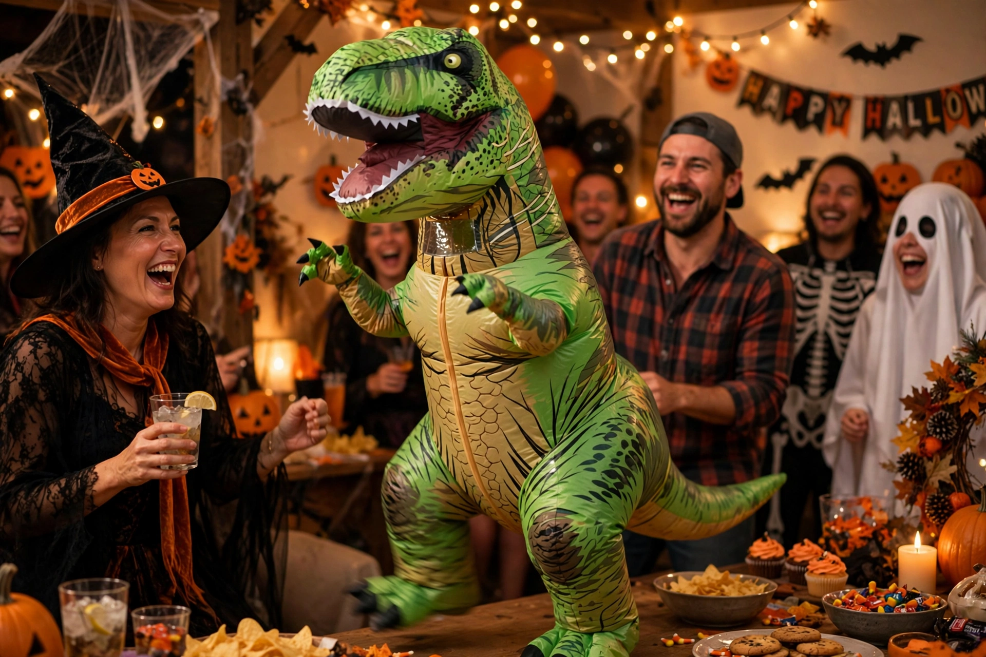 Inflatable T-Rex costume - funny Halloween costume idea