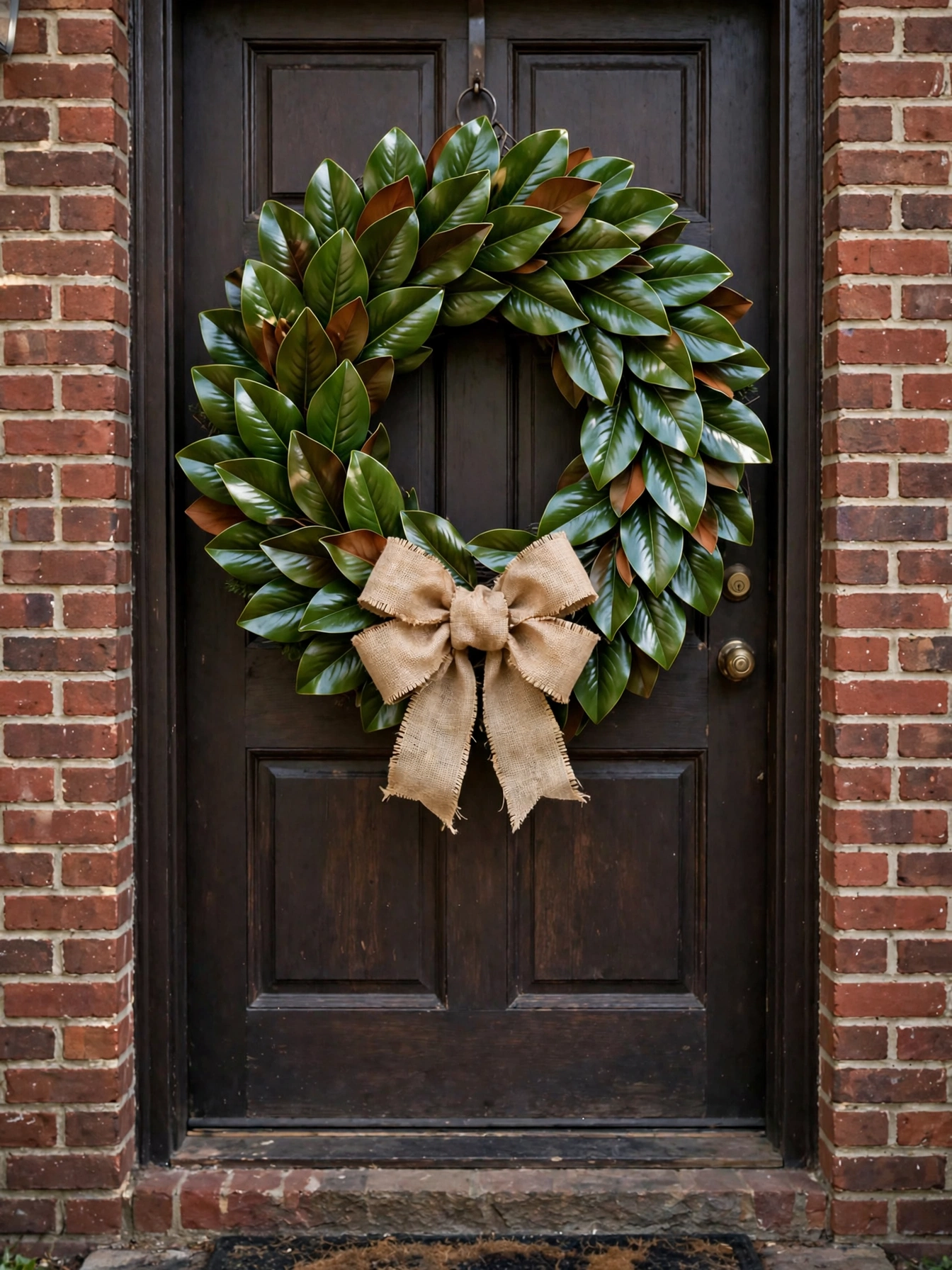Magnolia leaf wreath — Christmas wreath idea