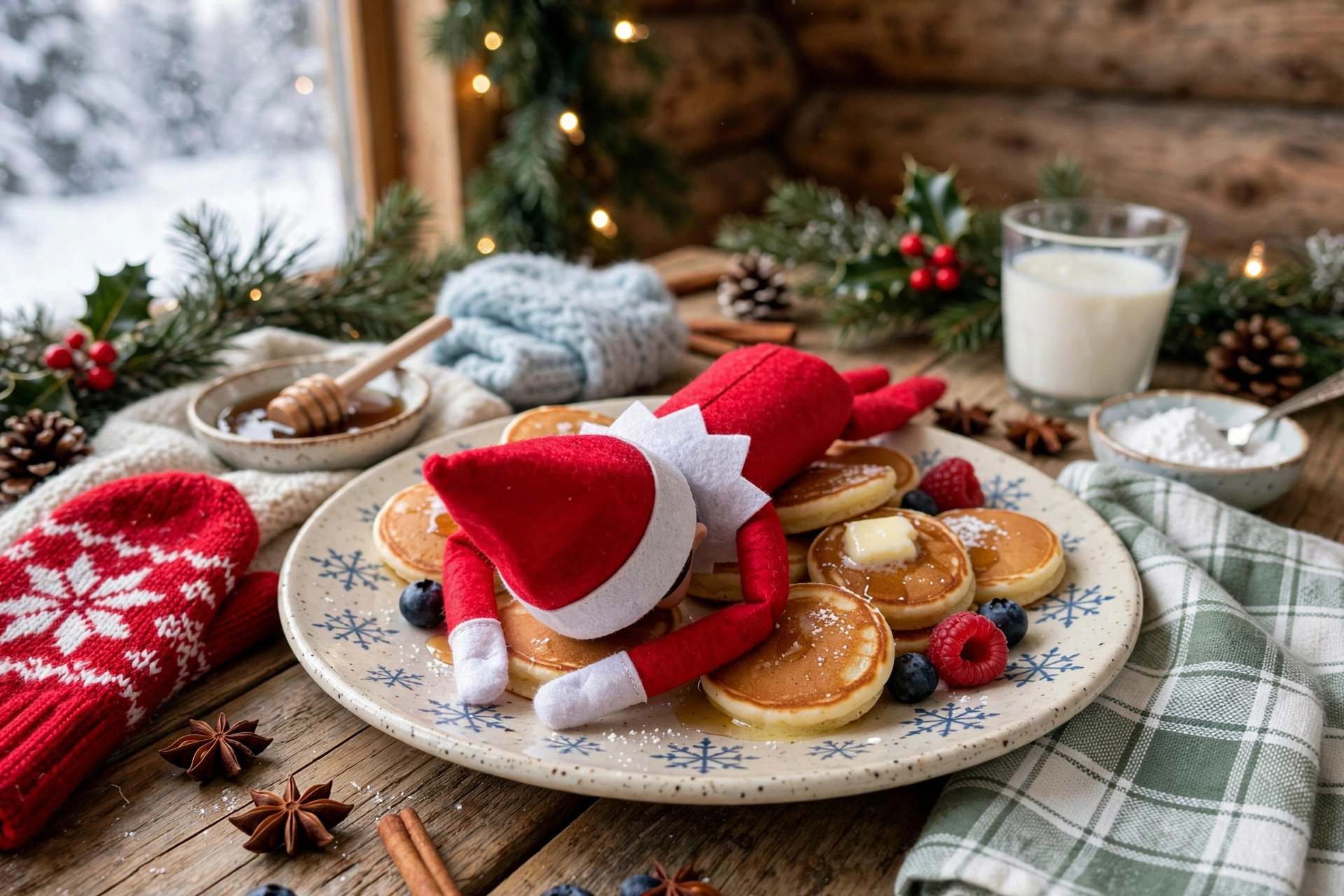 North Pole breakfast spread elf arrival — elf on the shelf arrival idea