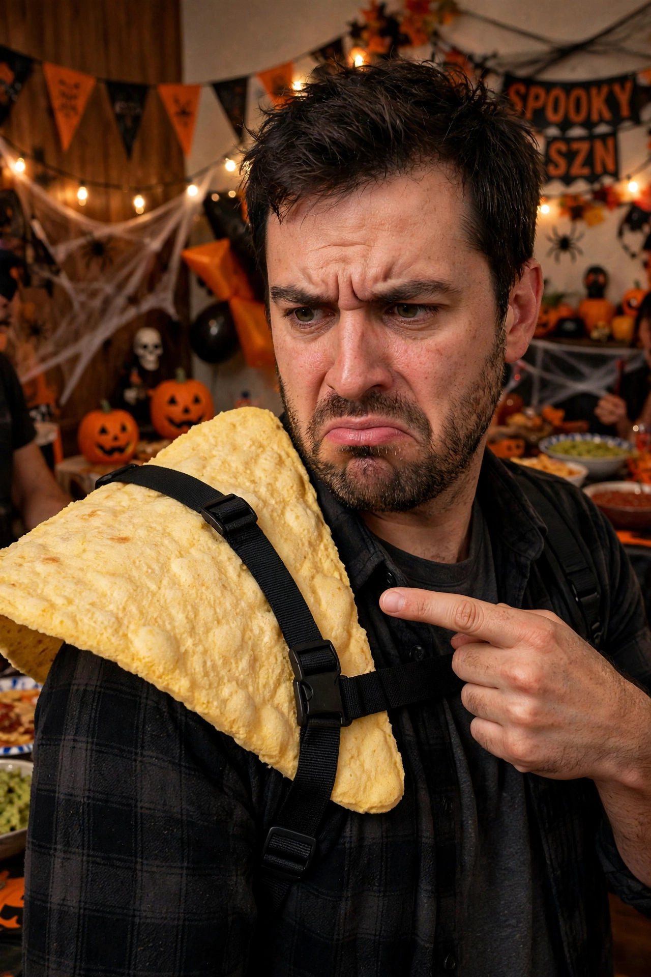 Chip on your shoulder pun costume - funny Halloween costume idea