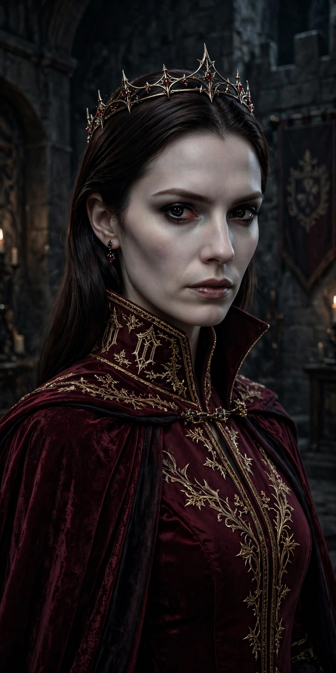 Vampire queen costume — brunette Halloween costume idea