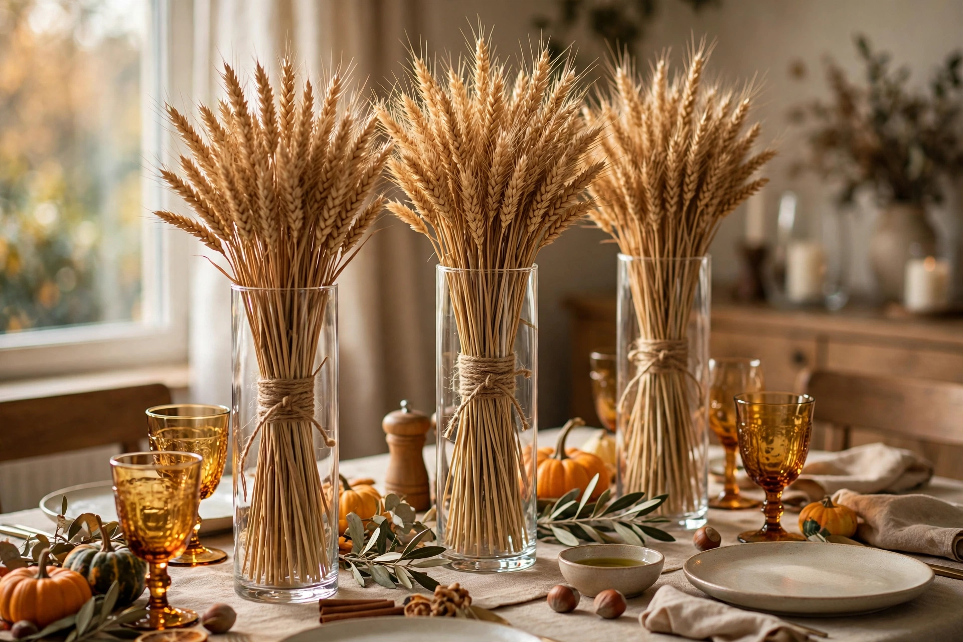Wheat sheaf bundle — Thanksgiving centerpiece idea