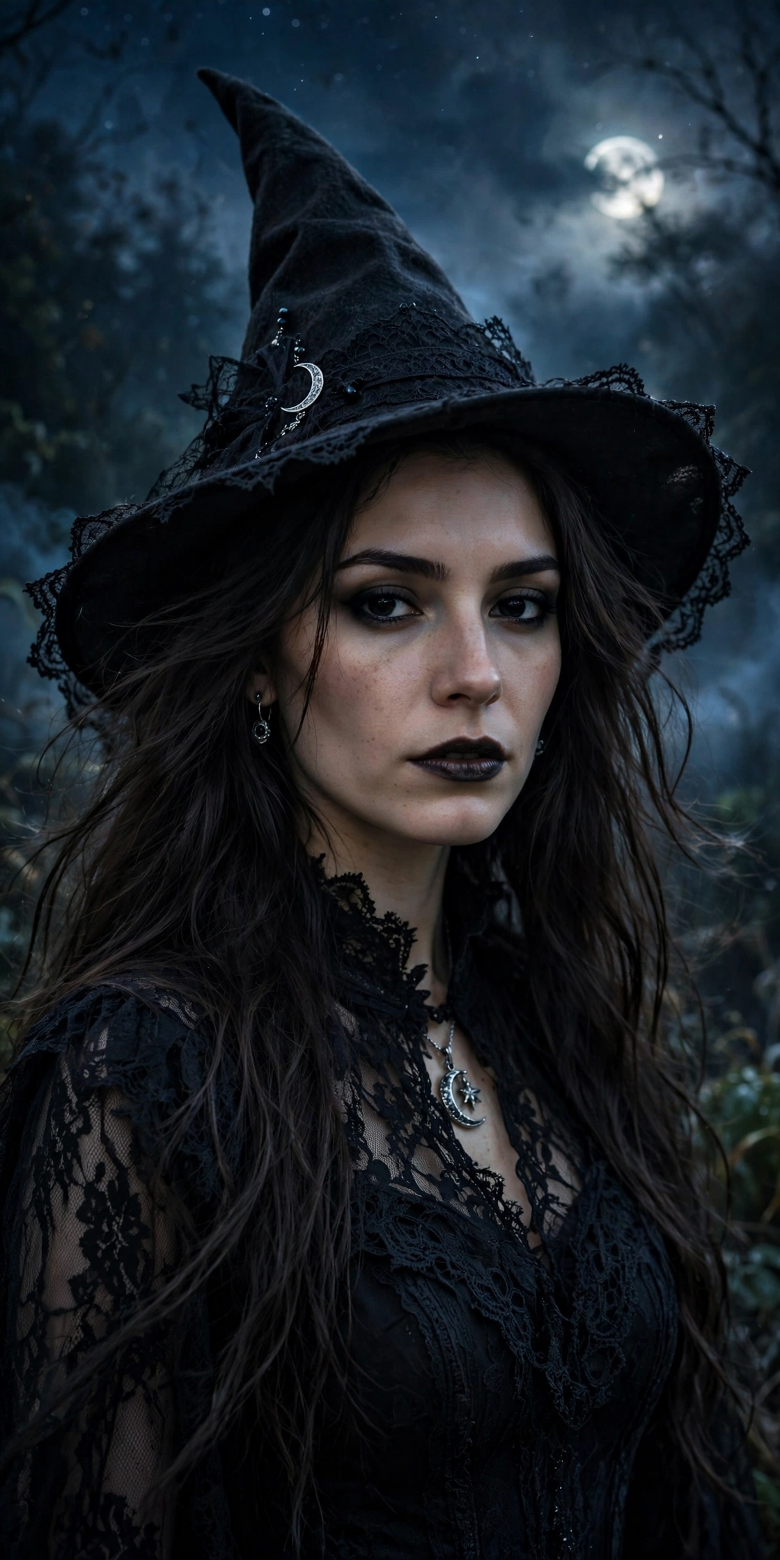 Gothic witch costume — brunette Halloween costume idea