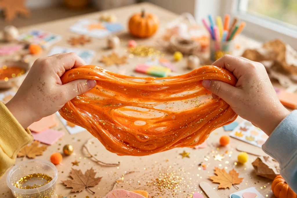 Pumpkin slime — Halloween craft for children