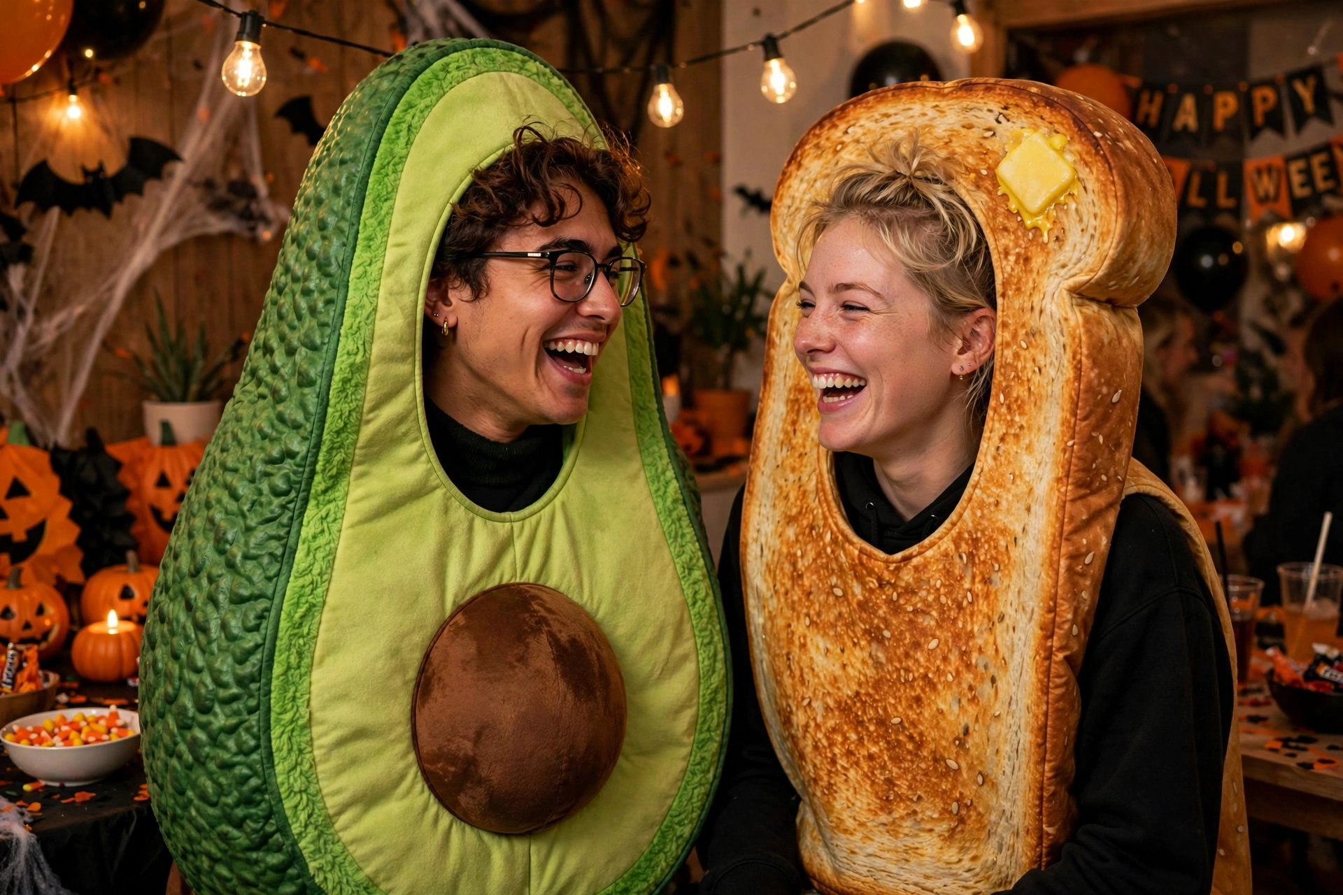 Avocado toast couples costume - funny Halloween costume idea