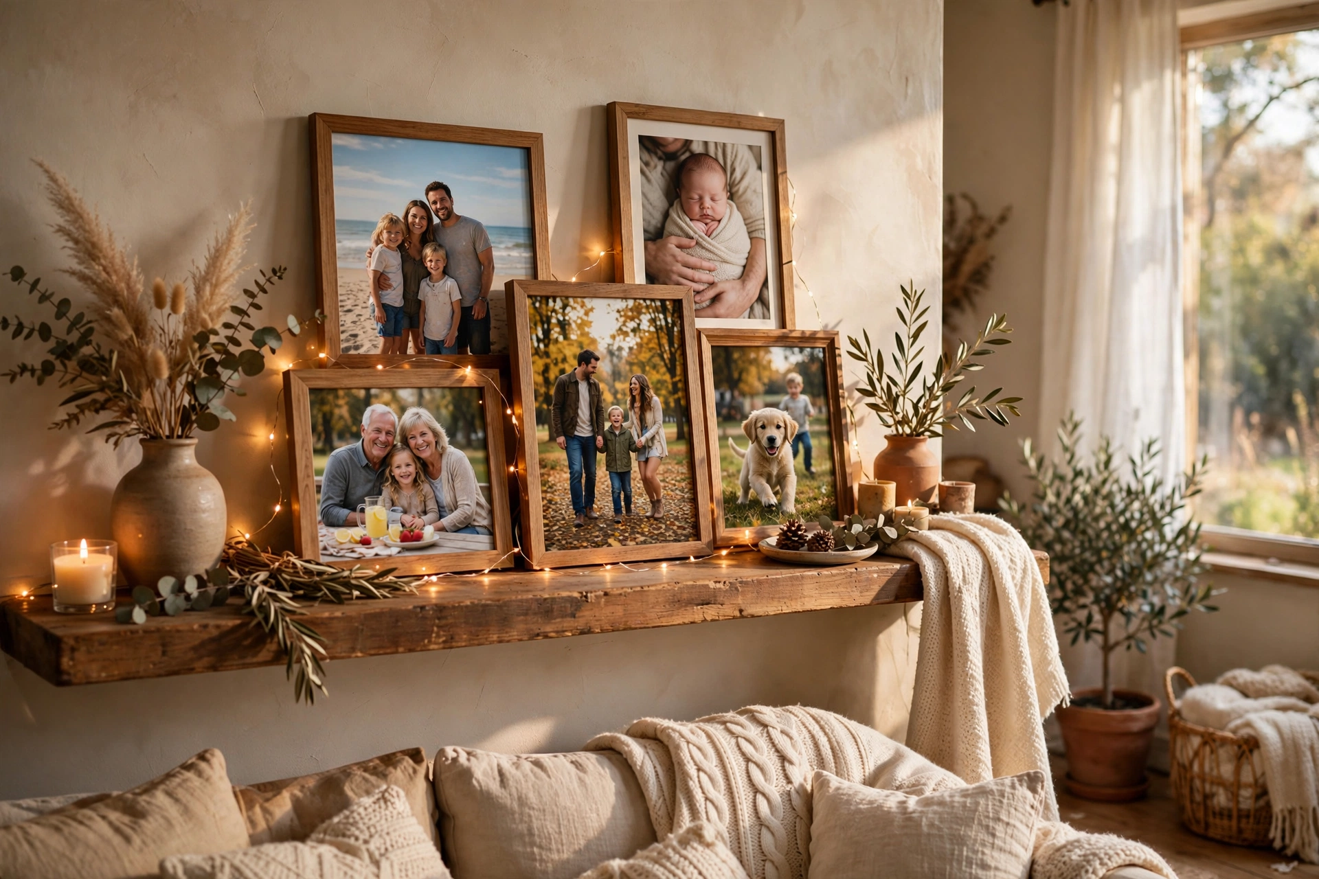 Framed photo collage — homemade Christmas gift idea