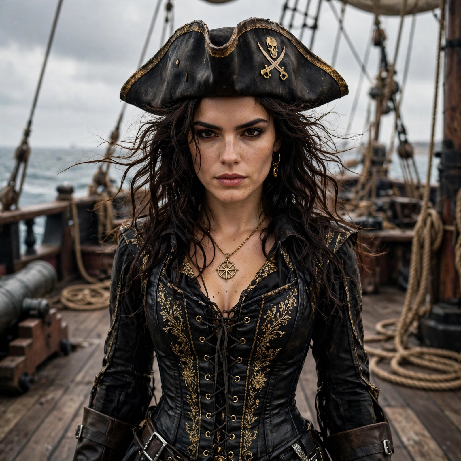 Pirate queen costume — brunette Halloween costume idea