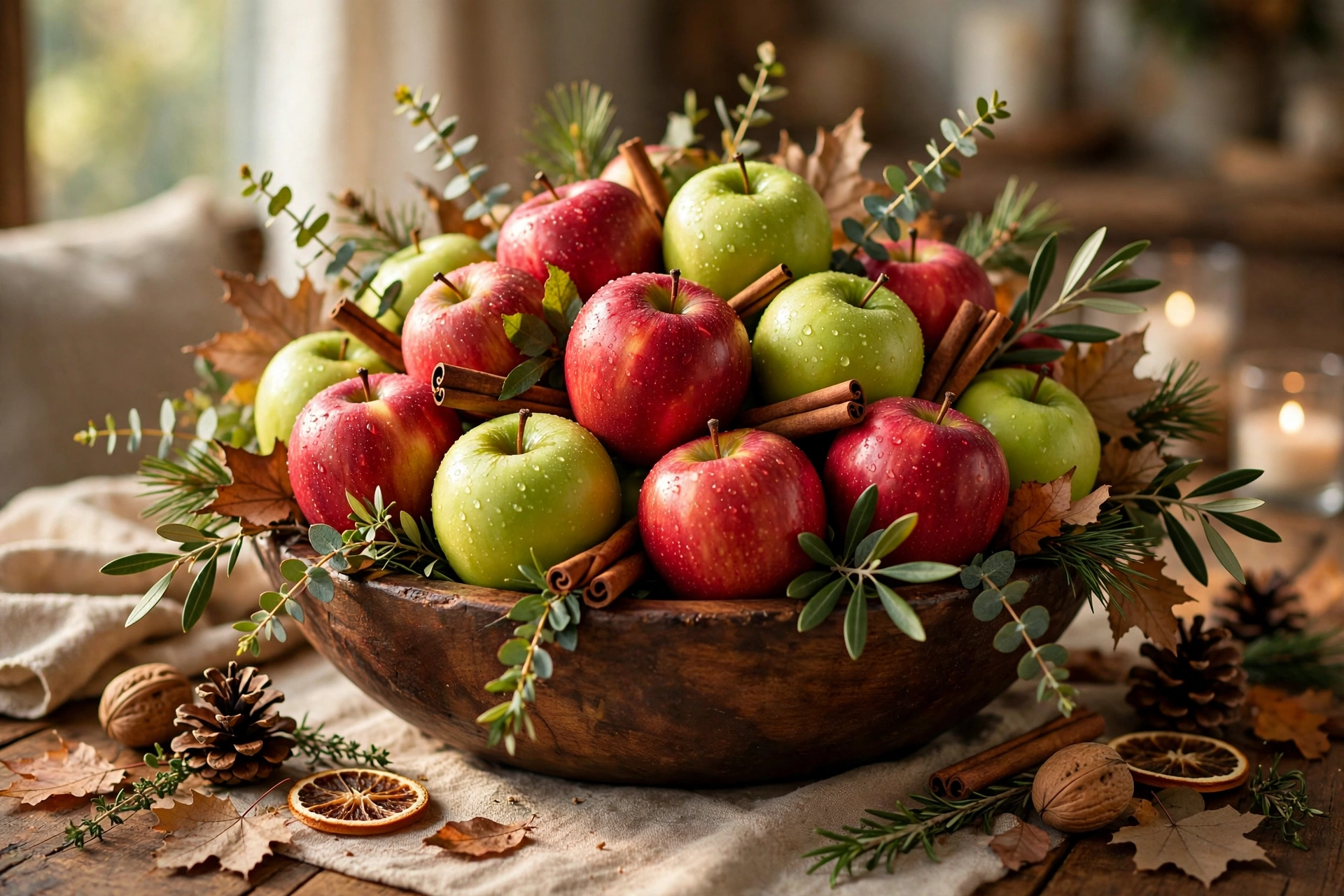 Apple orchard centerpiece — Thanksgiving centerpiece idea
