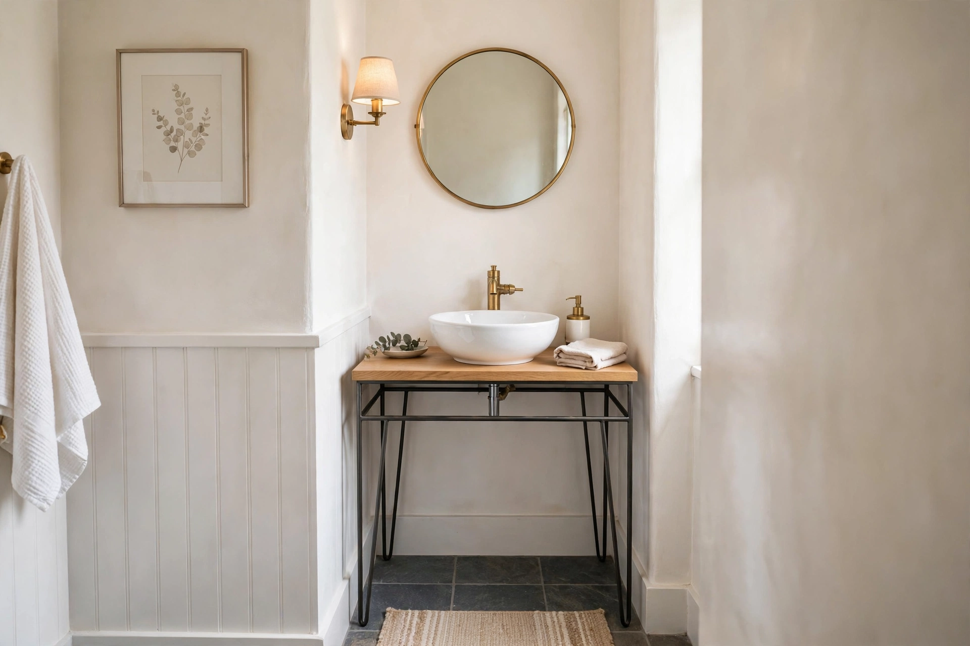 Narrow console vanity — small bathroom idea