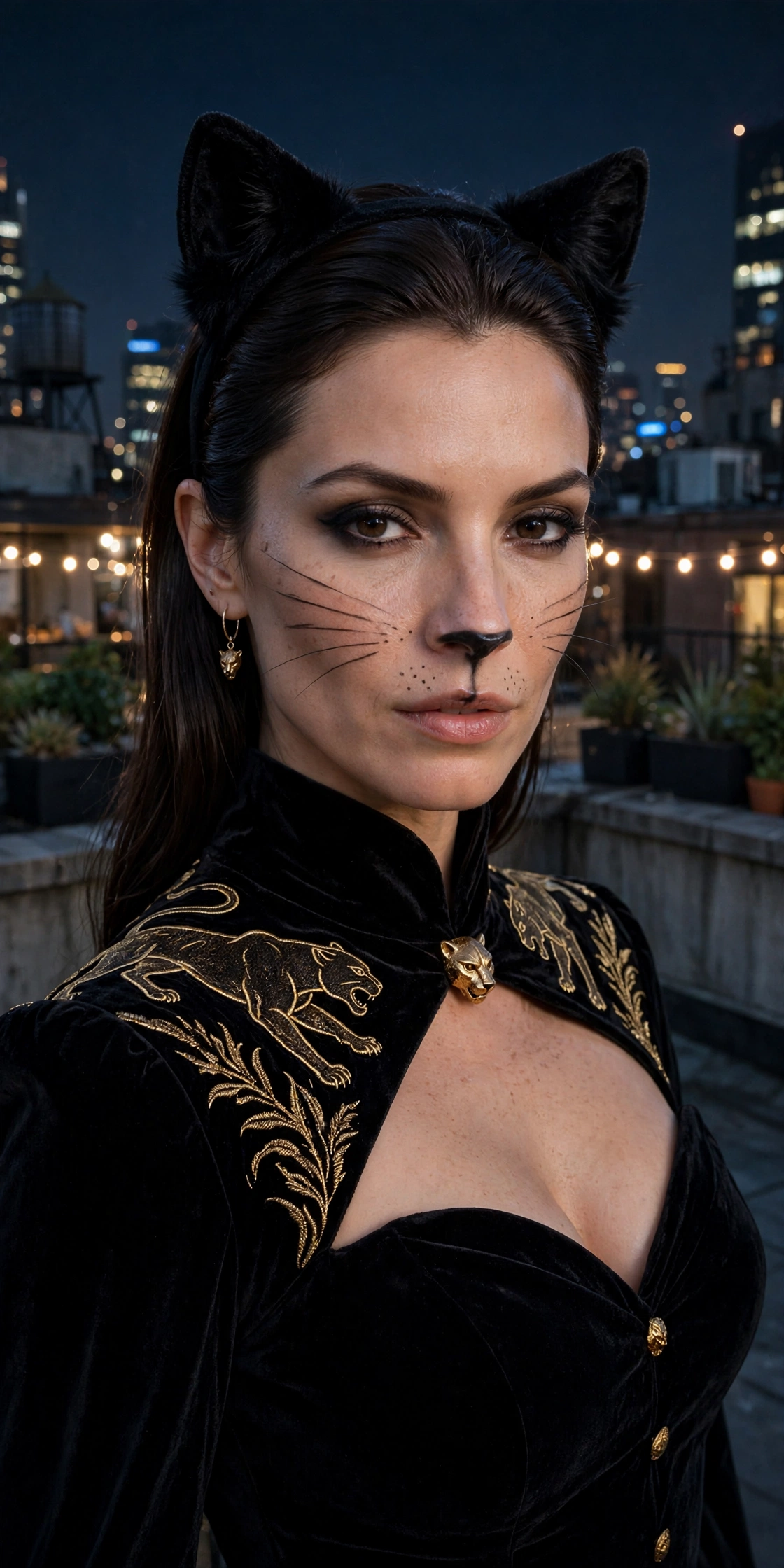 Panther queen costume — brunette Halloween costume idea