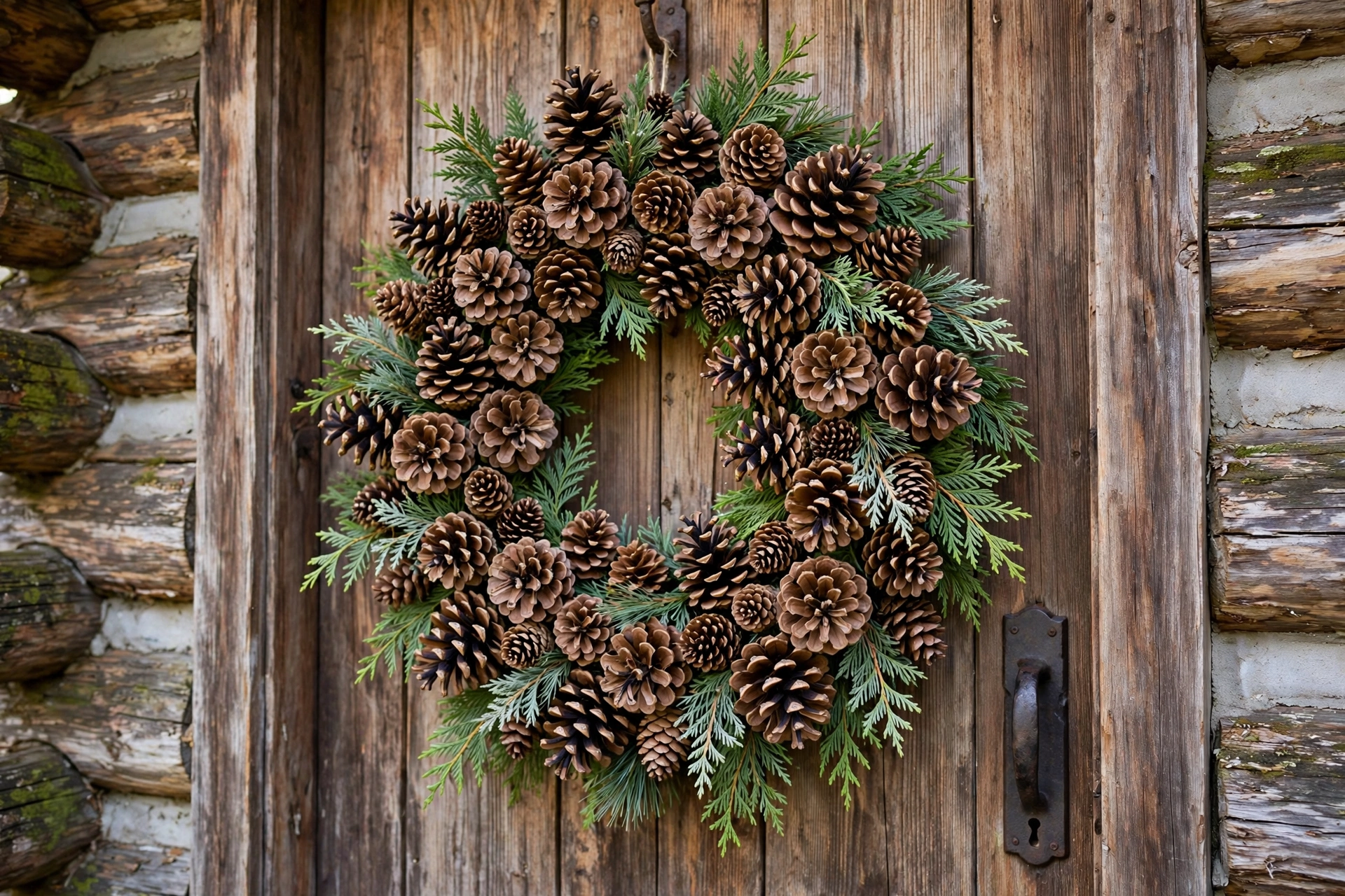 Natural pinecone wreath — Christmas wreath idea