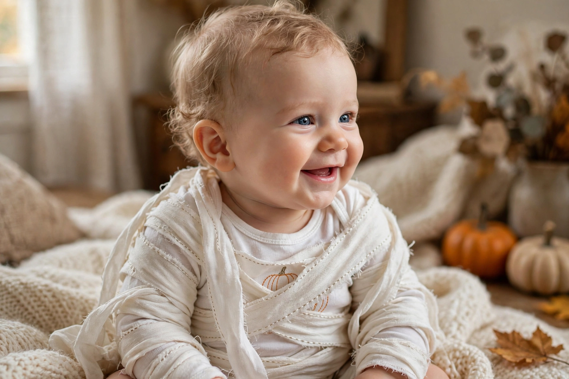 Little mummy baby costume — baby's first Halloween costume idea