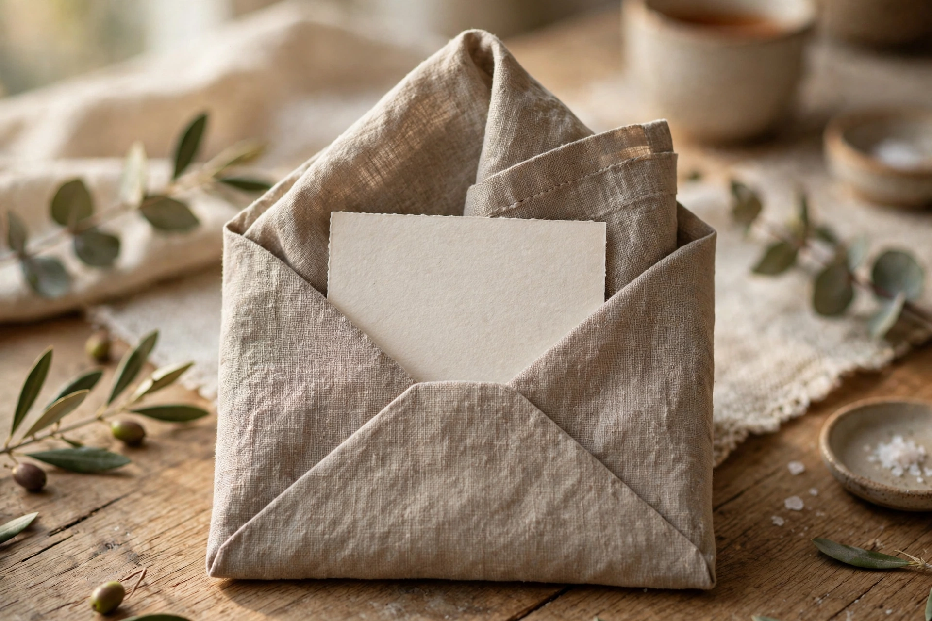 Envelope napkin fold — Christmas napkin folding idea