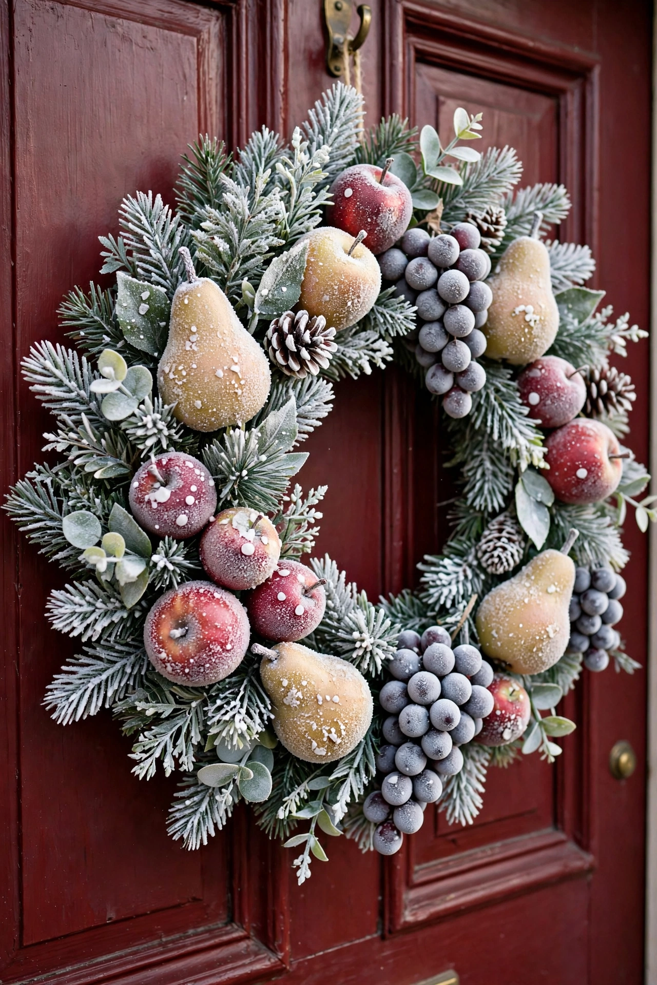 Frosted fruit wreath — Christmas wreath idea