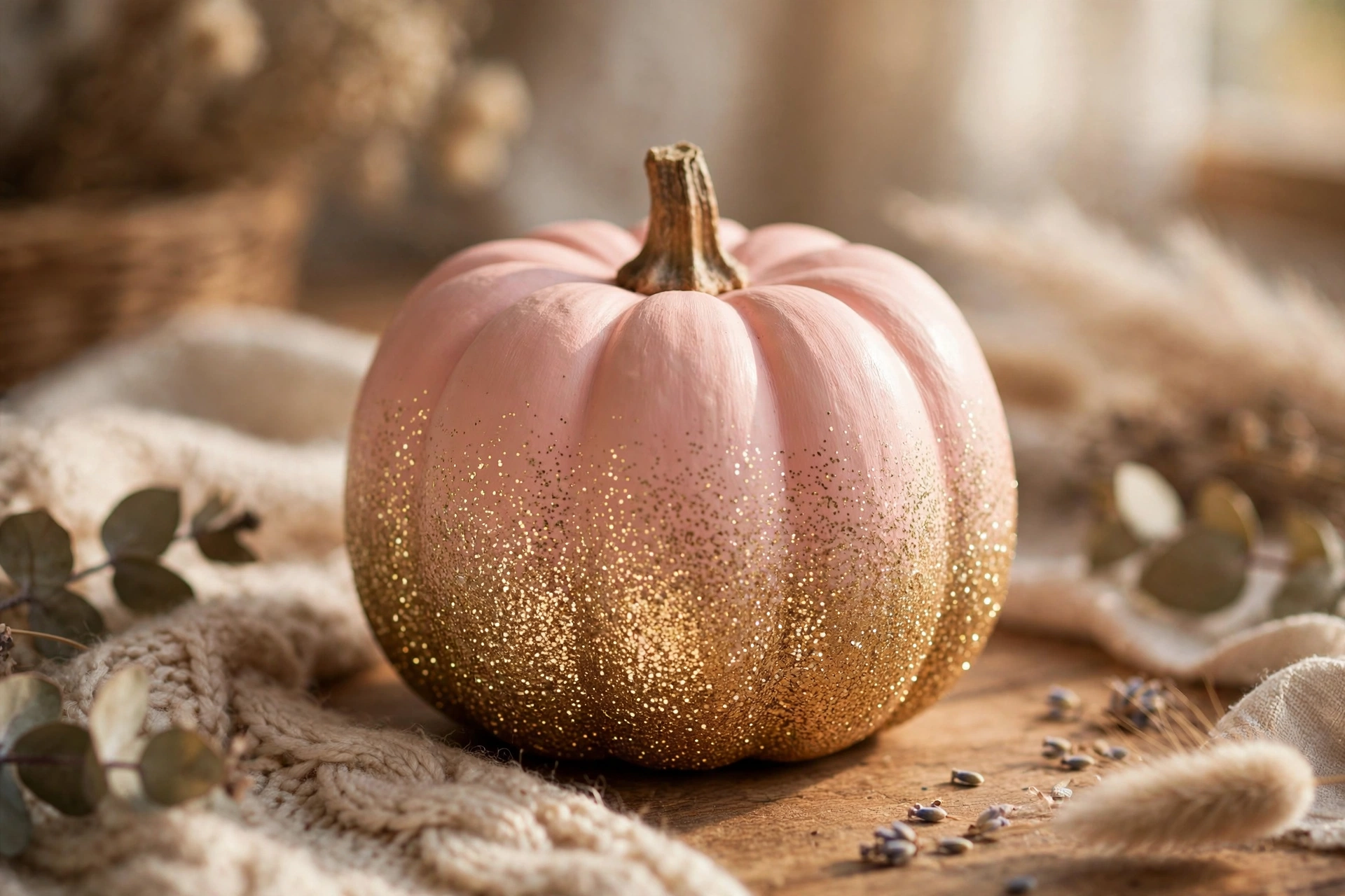 Glitter ombre mini pumpkins — mini pumpkin painting idea