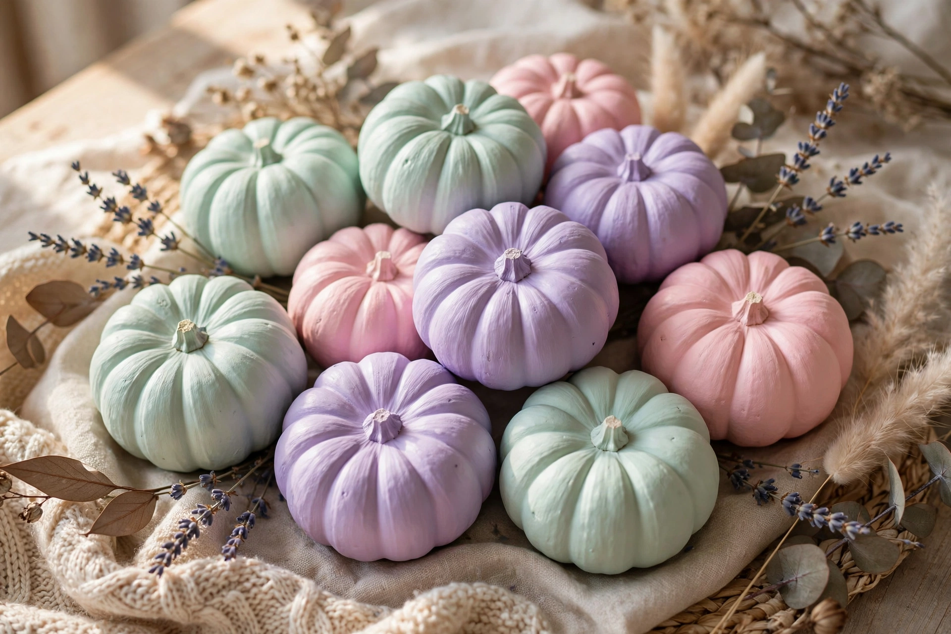 Pastel mini pumpkins — mini pumpkin painting idea