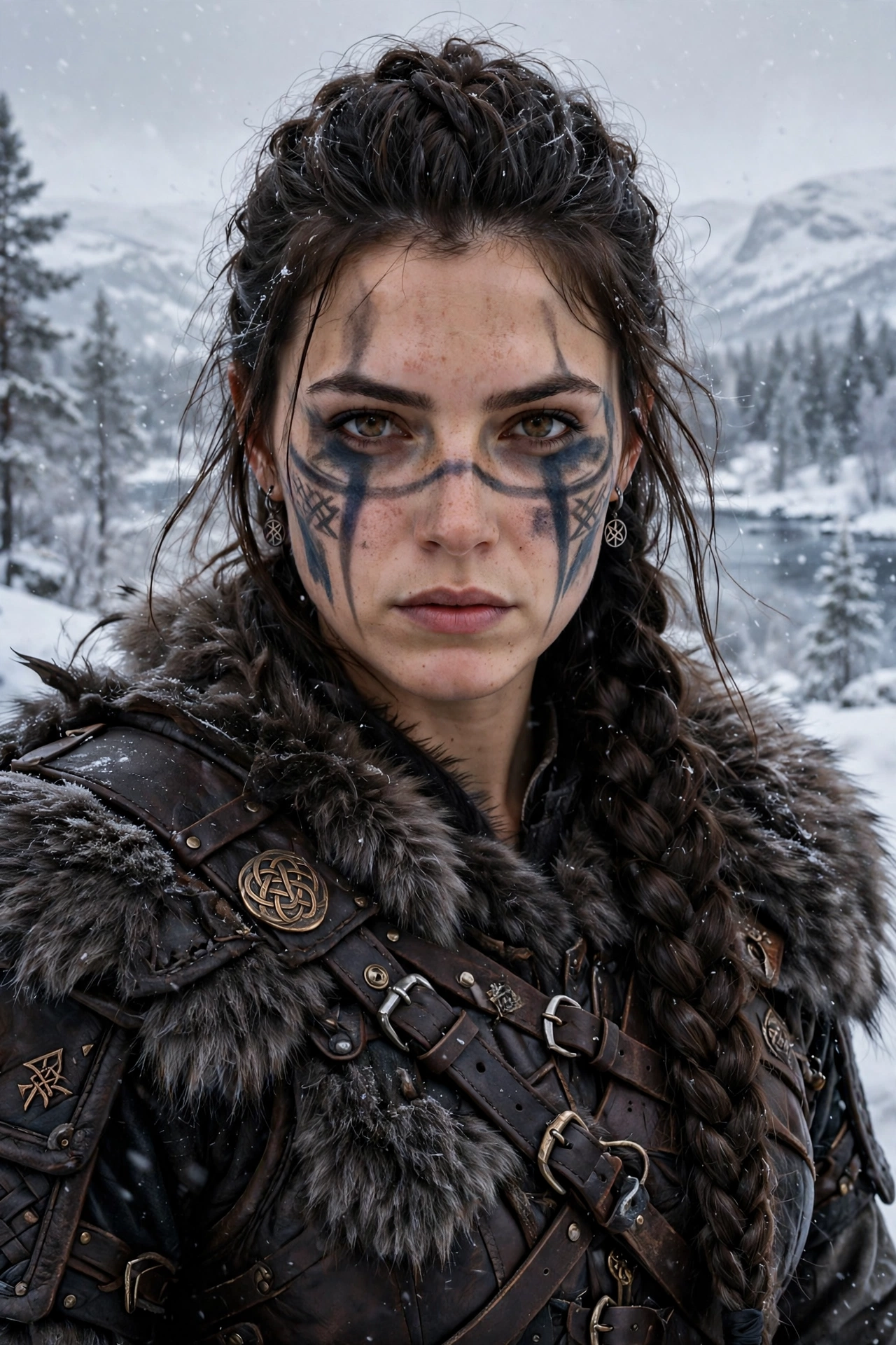 Viking shieldmaiden costume — brunette Halloween costume idea