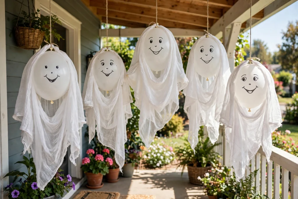 Balloon ghosts — Halloween craft for children
