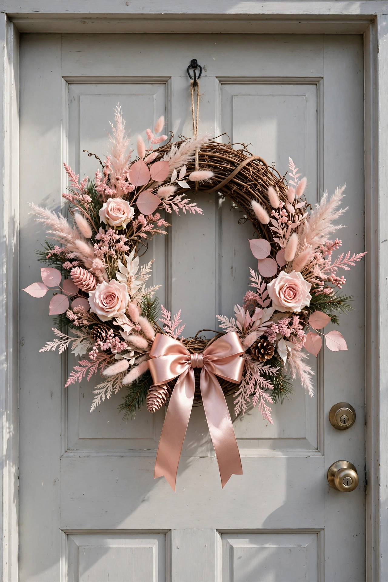 Blush pink chic wreath — Christmas wreath idea