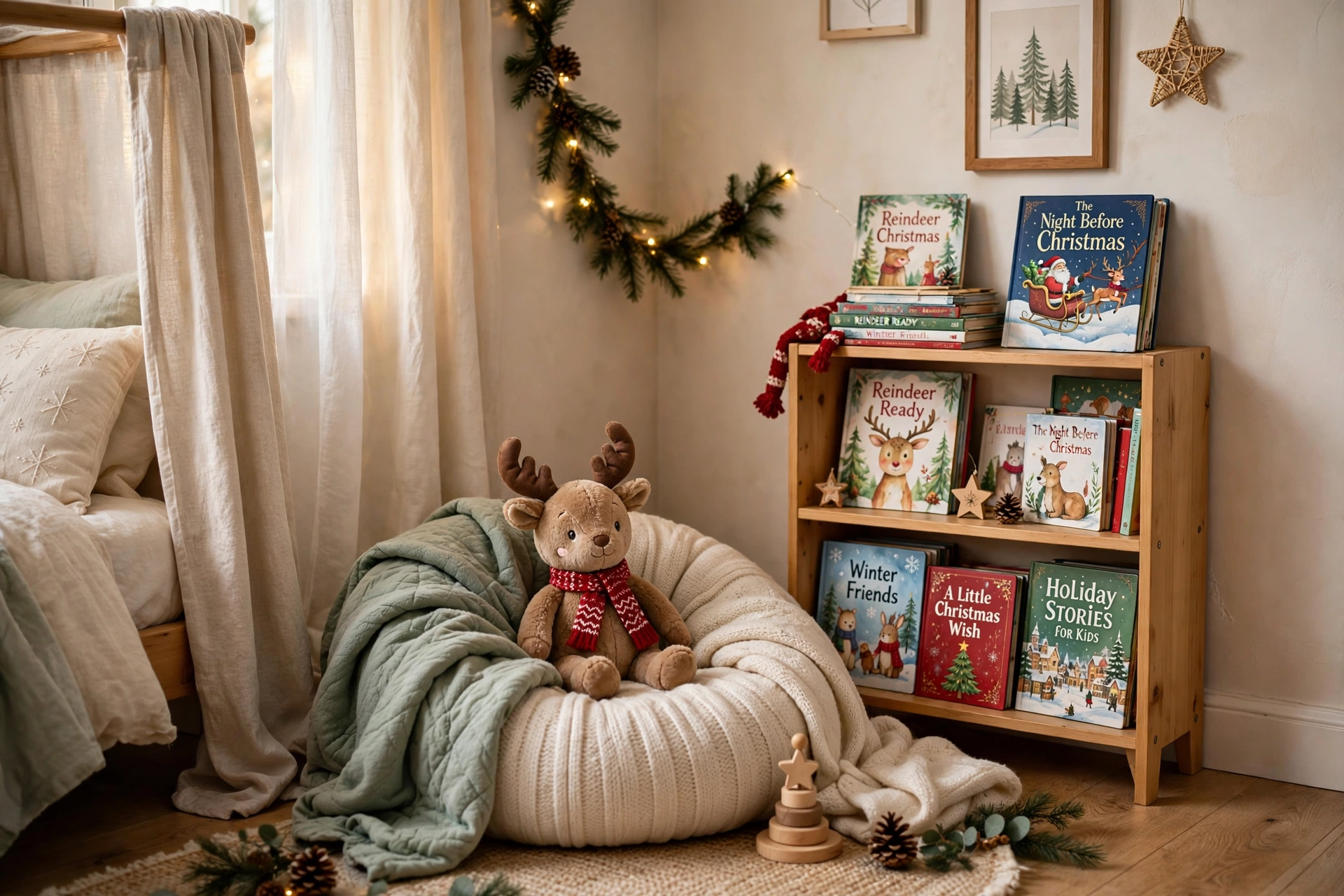 Storybook corner — Christmas bedroom idea for kids