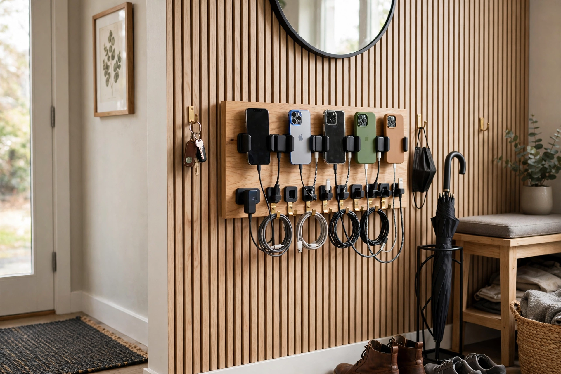 Wall-mounted charging station — drop zone idea