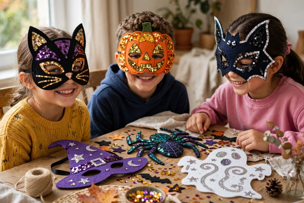 Felt Halloween masks — Halloween craft for children