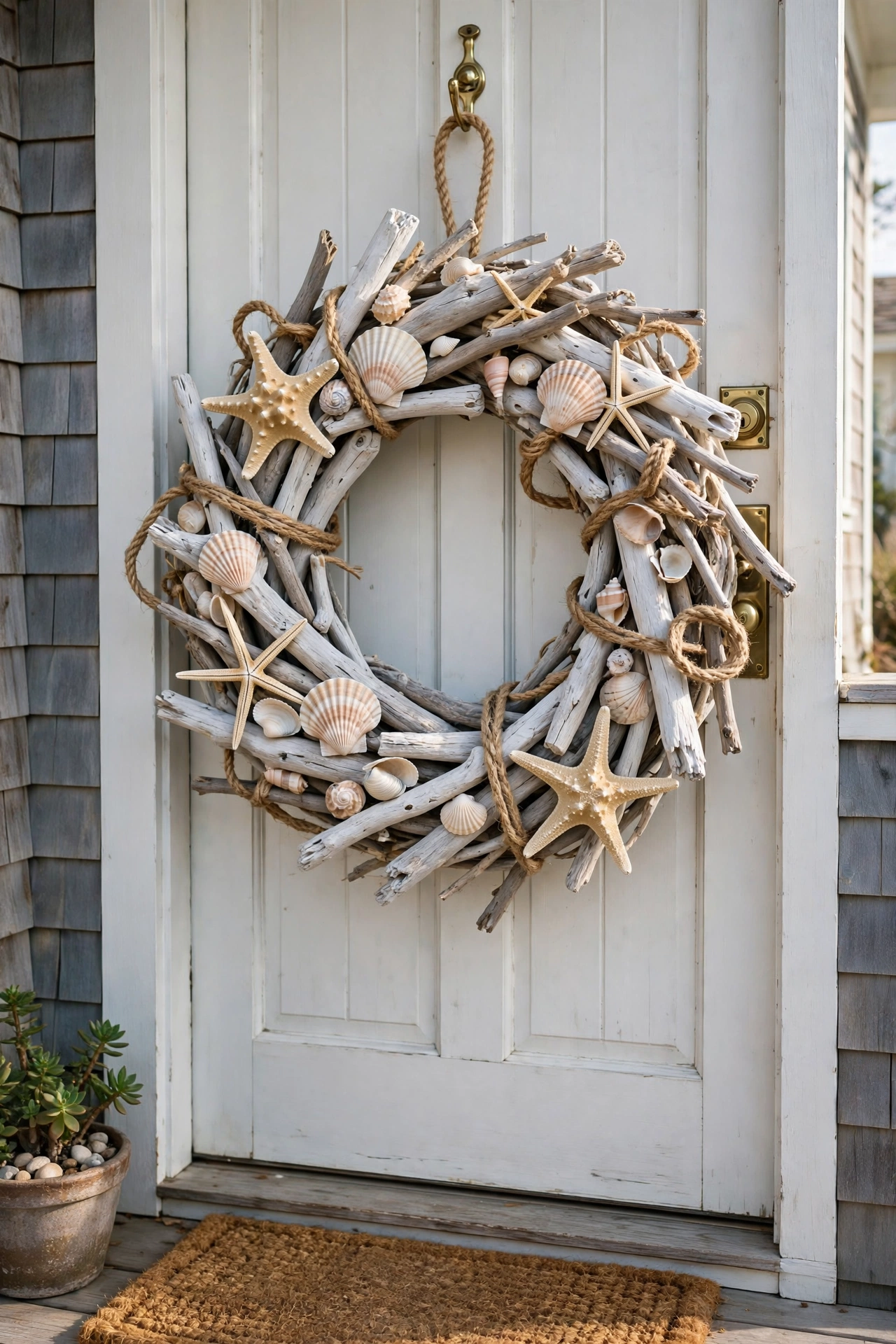Coastal seashell wreath — Christmas wreath idea