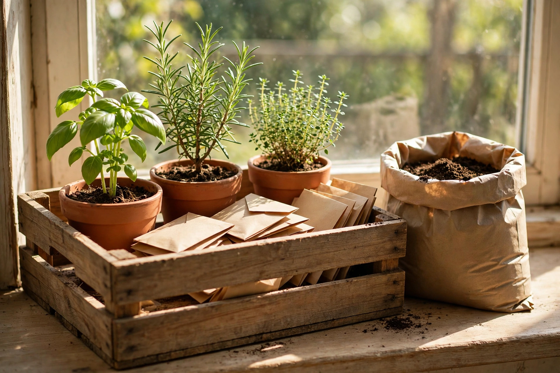 Mini herb garden kit — homemade Christmas gift idea