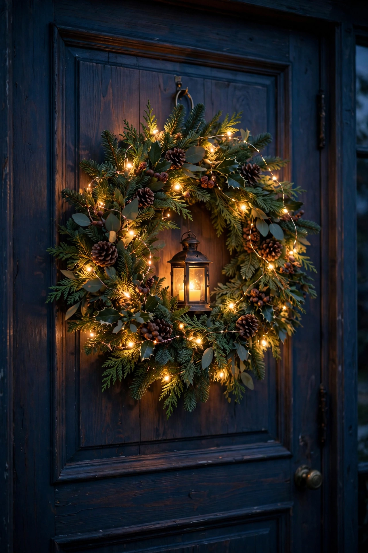 Lantern glow wreath — Christmas wreath idea