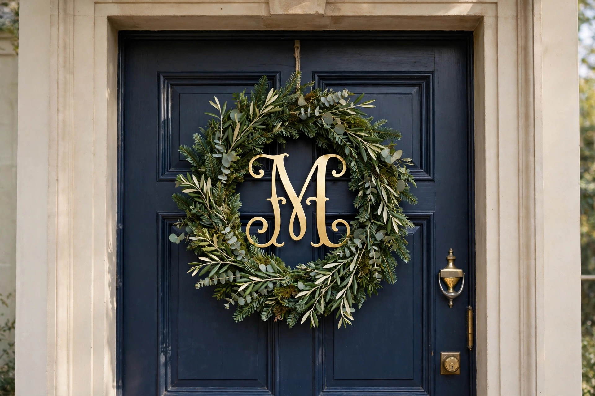 Monogram personalized wreath — Christmas wreath idea