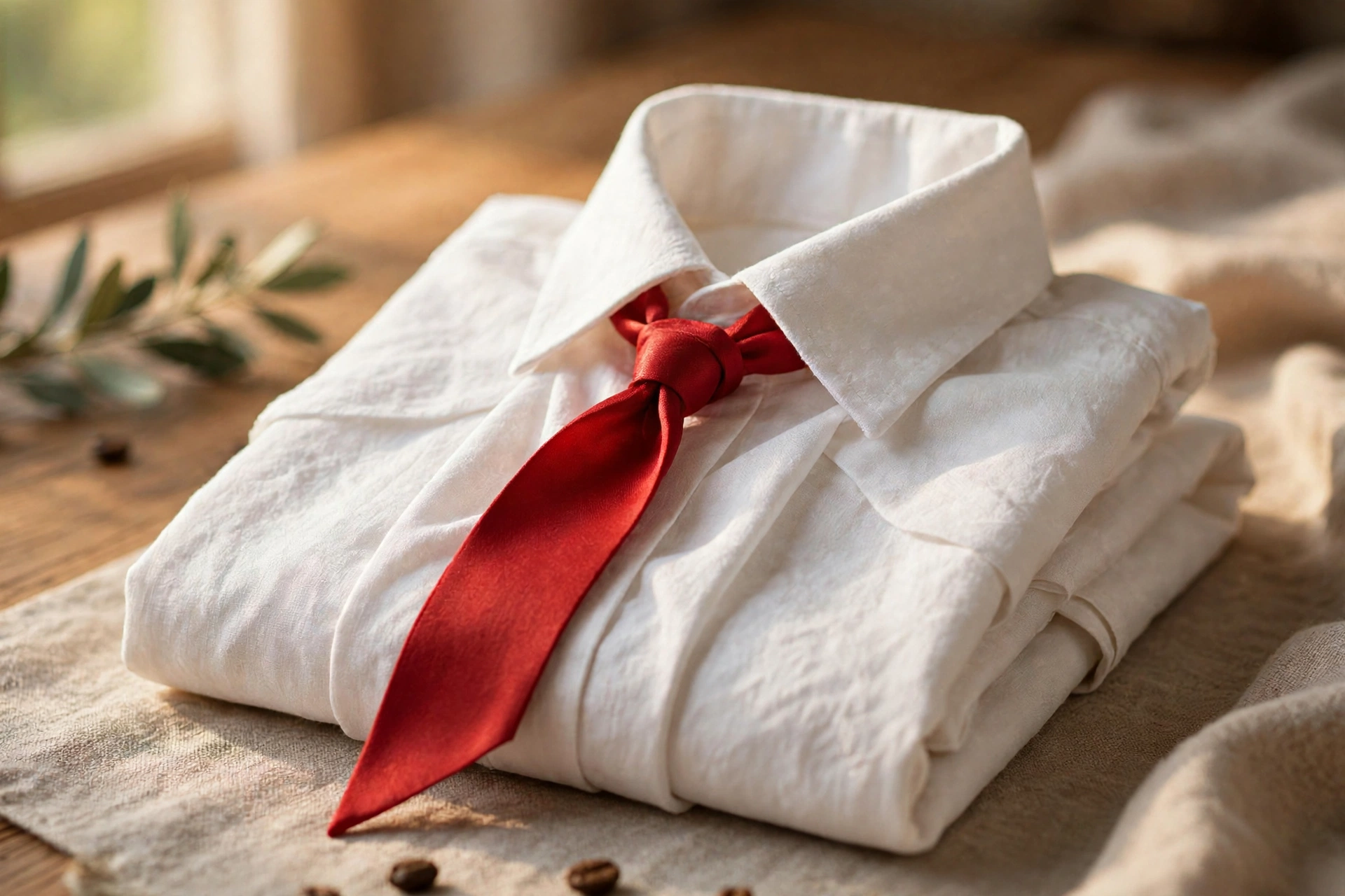 Shirt and tie napkin fold — Christmas napkin folding idea
