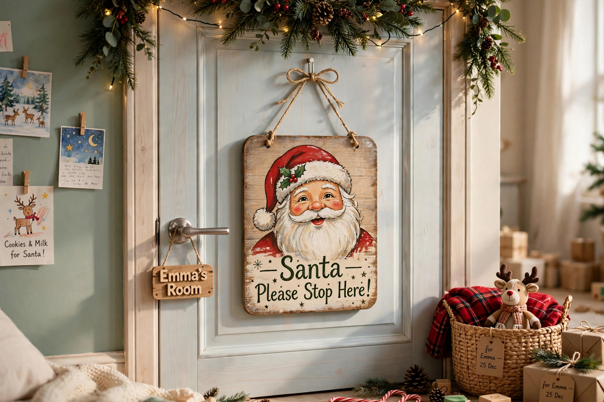 Wake-up sign — Christmas bedroom idea for kids