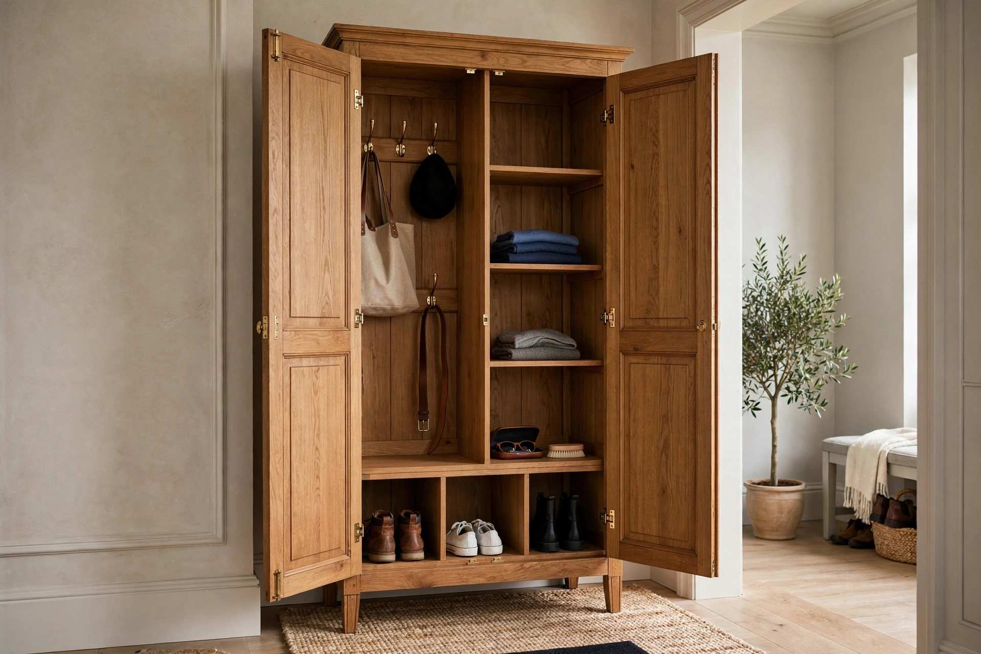 Entryway armoire station — drop zone idea