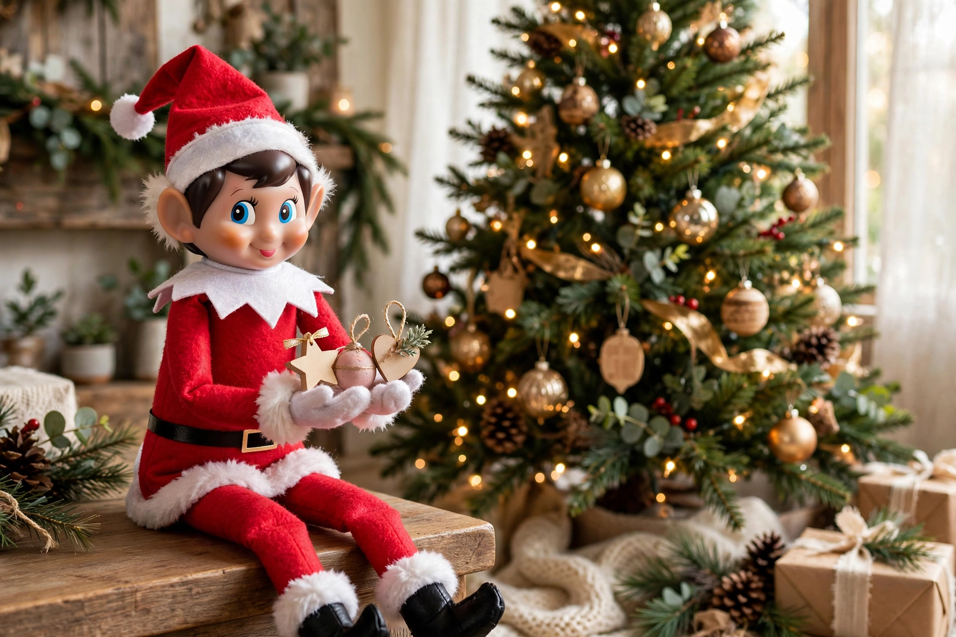 Personalized ornaments elf arrival — elf on the shelf arrival idea