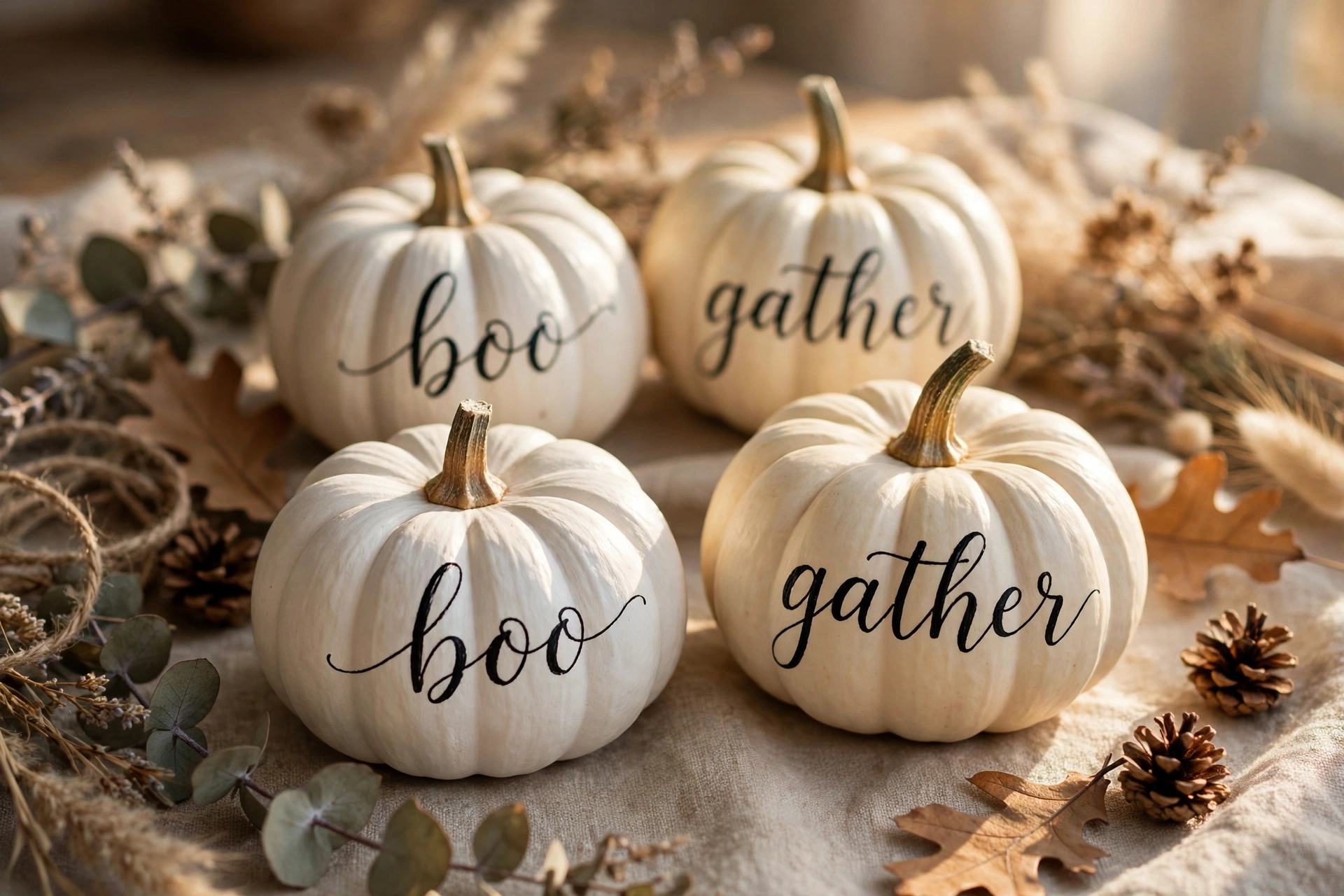 Word art mini pumpkins — mini pumpkin painting idea