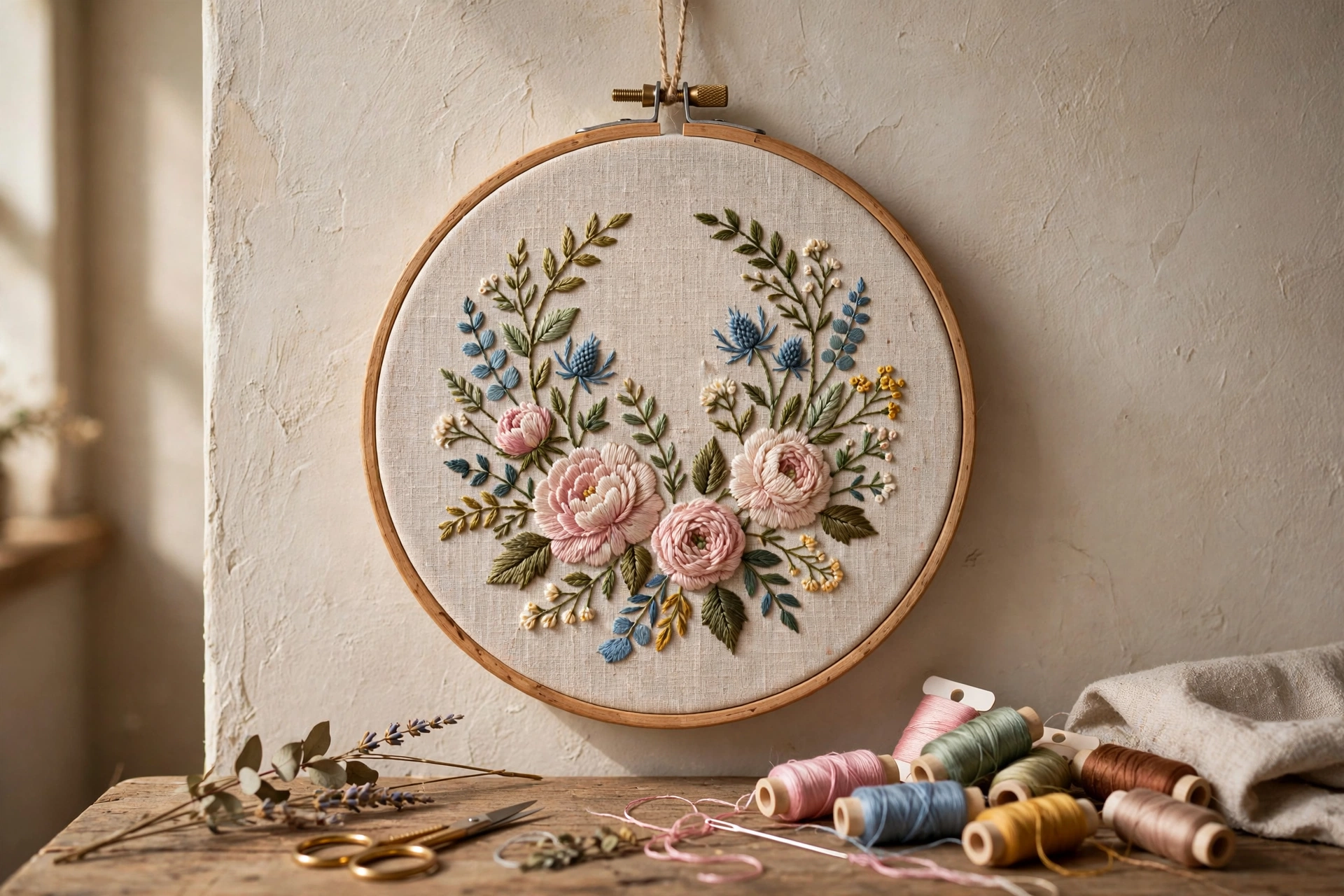 Embroidered hoop art — homemade Christmas gift idea