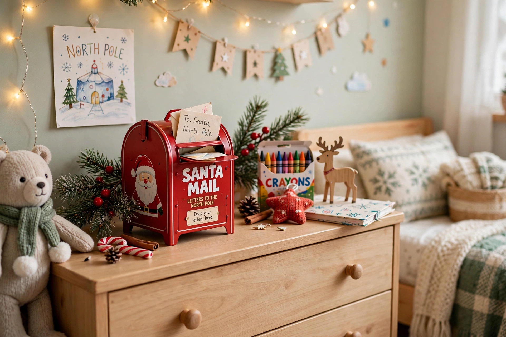 Santa mailbox — Christmas bedroom idea for kids