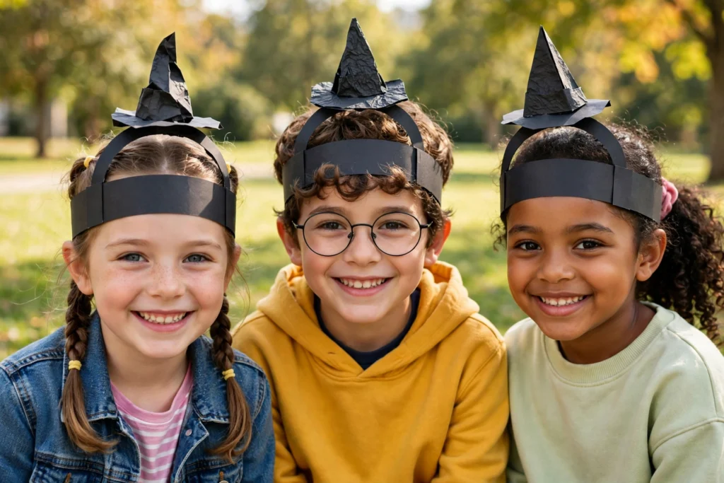 Witch hat headbands — Halloween craft for children