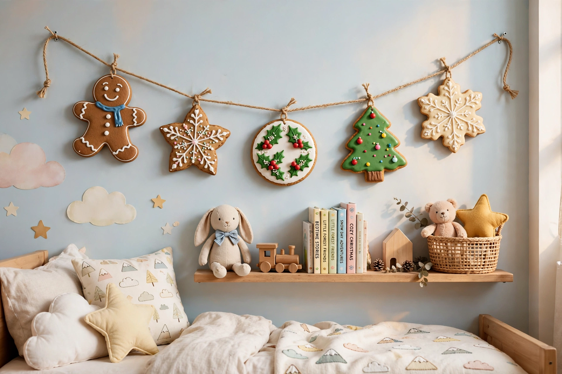 Cookie garland — Christmas bedroom idea for kids