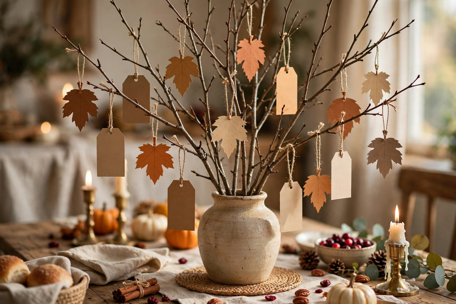 Gratitude tree — Thanksgiving centerpiece idea