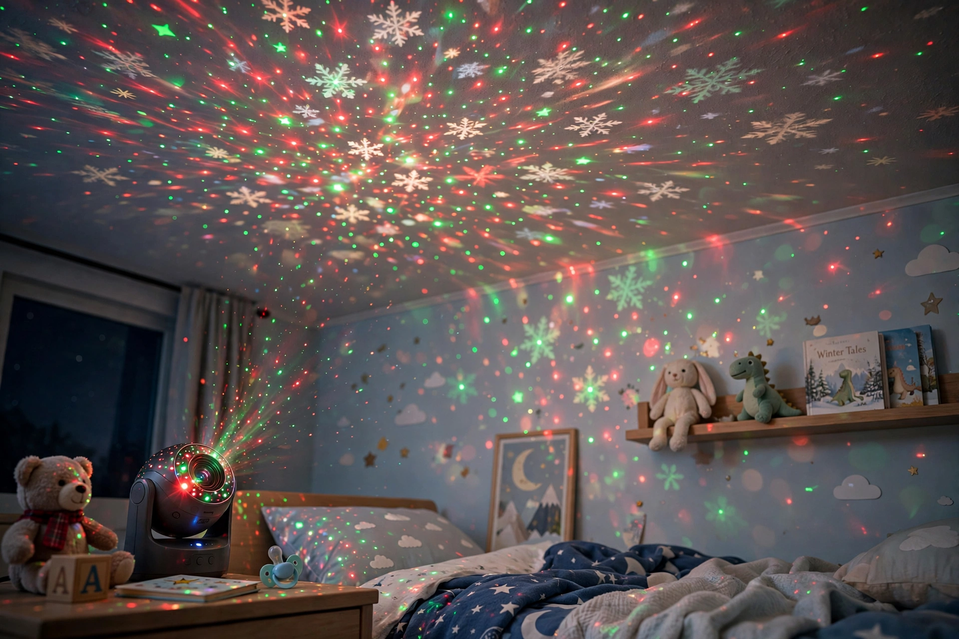 Star projector — Christmas bedroom idea for kids
