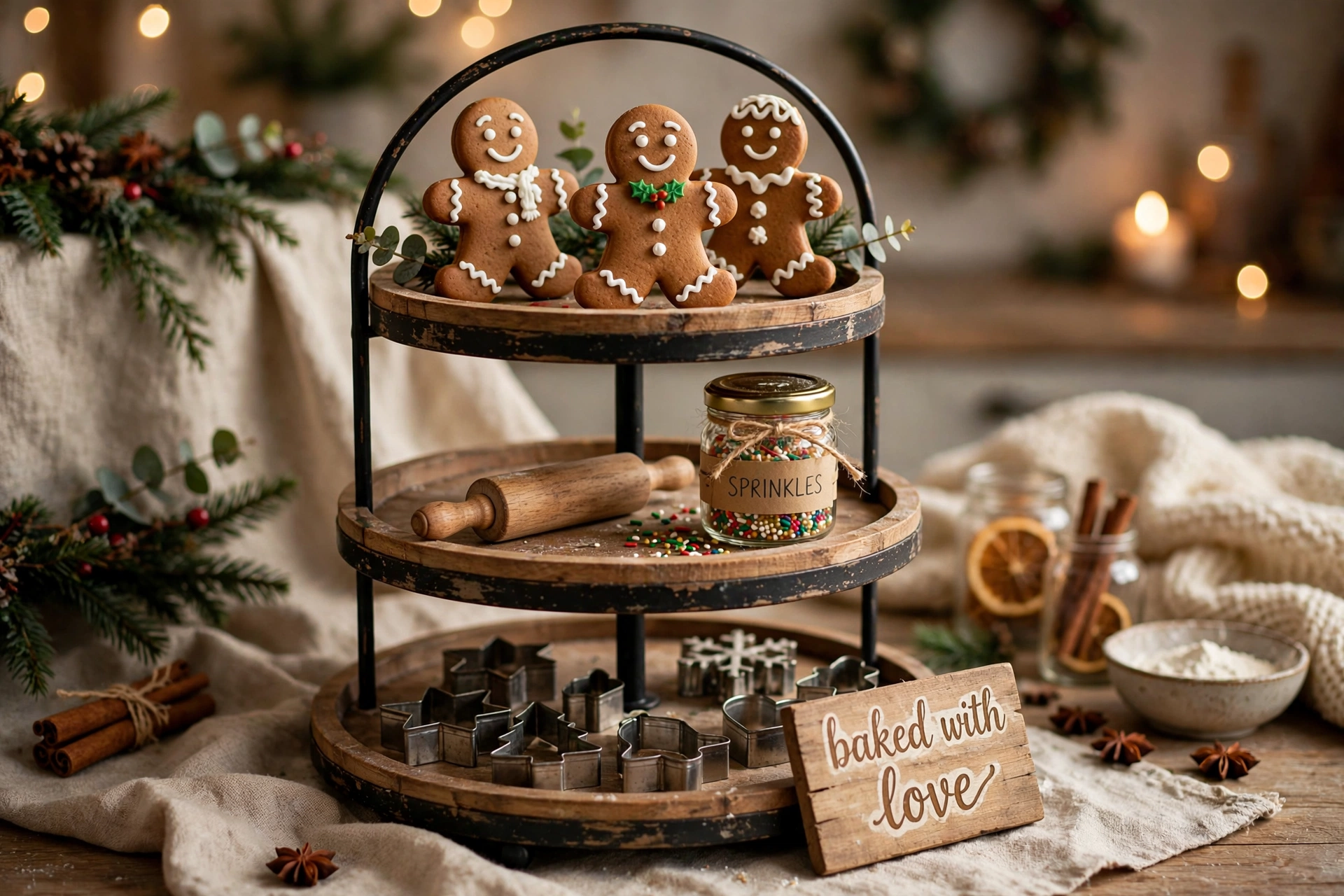 Sugar cookie tray — Christmas tiered tray idea