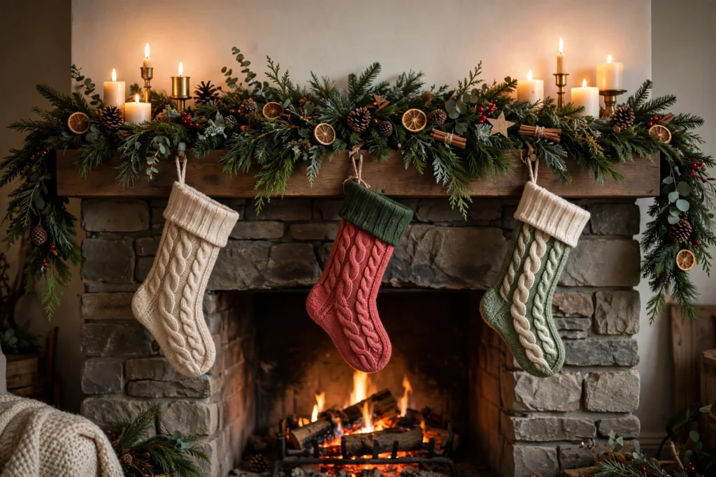 27 Christmas Fireplace Decor Ideas for a Cozy Mantel featured christmas fireplace decor ideas