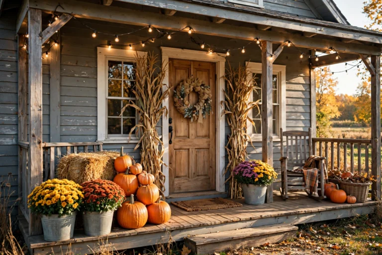 33 Farmhouse Fall Porch Decor Ideas for a Cozy Rustic Welcome